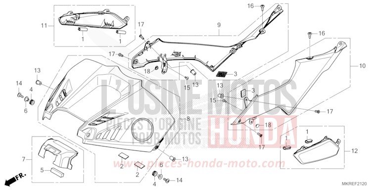 COUVERCLE de CBR1000RR SP SP1 SP2 MAT PEARL MORION BLACK (NHC33) 2024